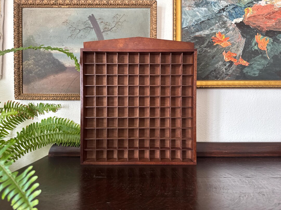 Vintage Wooden Printer's Tray Shadow Box Display Case Handmade - Etsy
