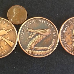 SALE!!Lot number 105. Three pieces total. Each piece is solid 99.9 percent pure fine antiqued copper weighing in at 1 full ounce each piece.