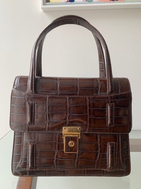 vintage embossed leather bag