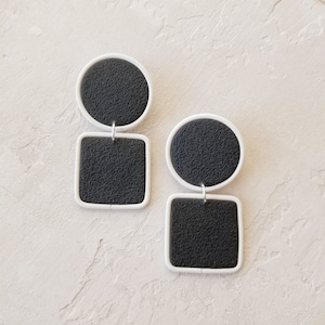 Polymer Clay Earrings | Black Earrings | Outline Earrings | Statement Earrings | Handmade Jewelry | thatclaygirlco