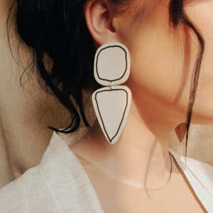 Boucles d'oreilles en pâte polymère | Boucles d'oreilles texturées | Boucles d'oreilles bio | Cadeaux bijoux | Boucles d'oreilles tendance | Boucles d'oreilles minimalistes | fille de l'argile