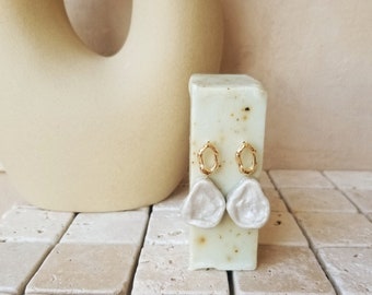 Polymer Clay Earrings | Pearl Earrings | Baroque Earrings | Elegant Earrings | Statement Earrings | Dangle Earrings | thatclaygirlco