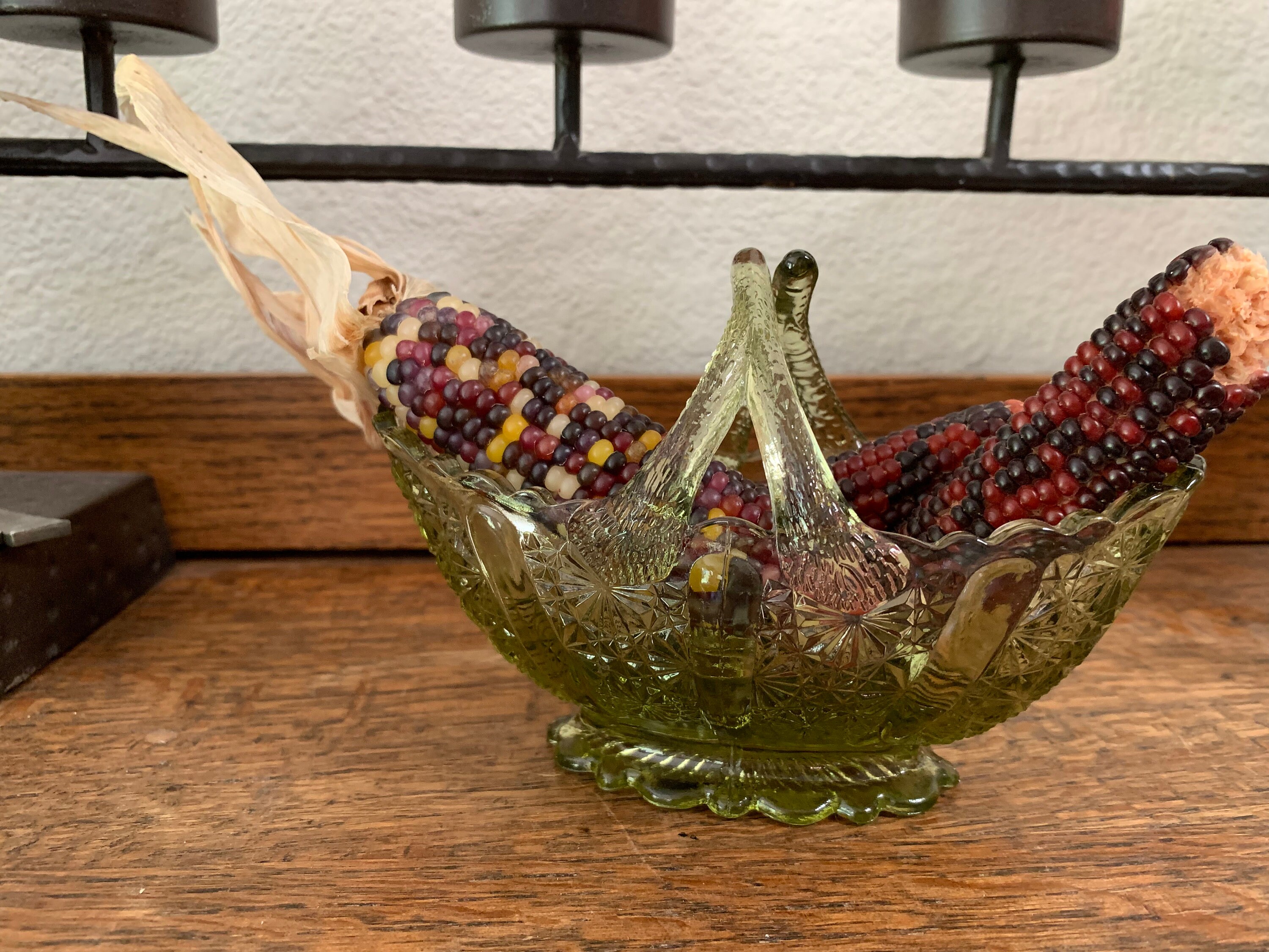 Delicate Vintage Glass Basket Etsy