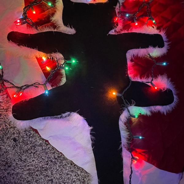 Les vacances de Noël de National Lampoon ont inspiré le tapis bordé de fausse fourrure de chat frit de tante Bethany avec/sans lumières