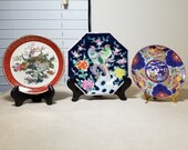Set of 3 Collectible Vintage Asian Plates