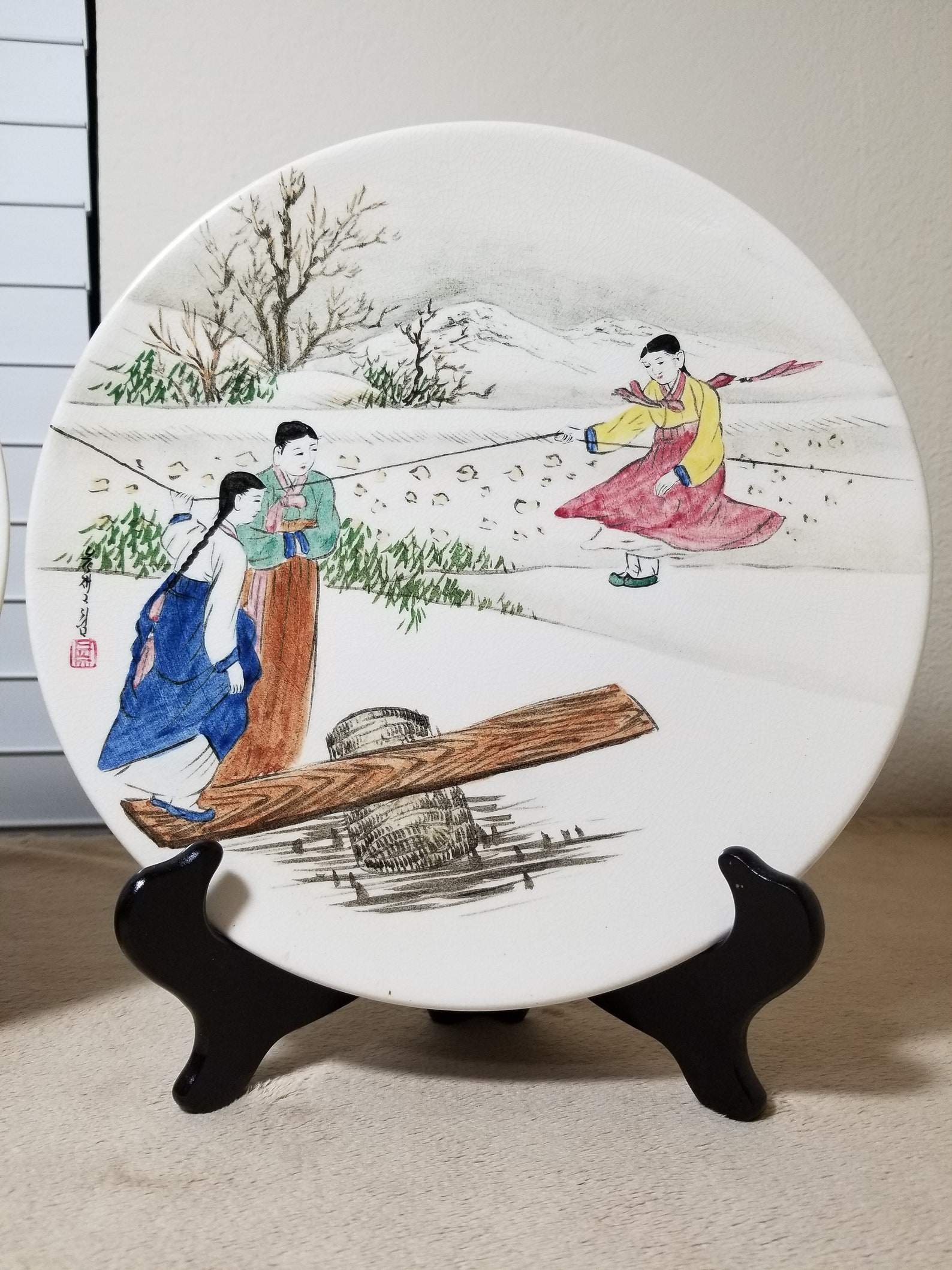 Set of 2 Collectible Korean Plates / Daehan / Pottery / Etsy