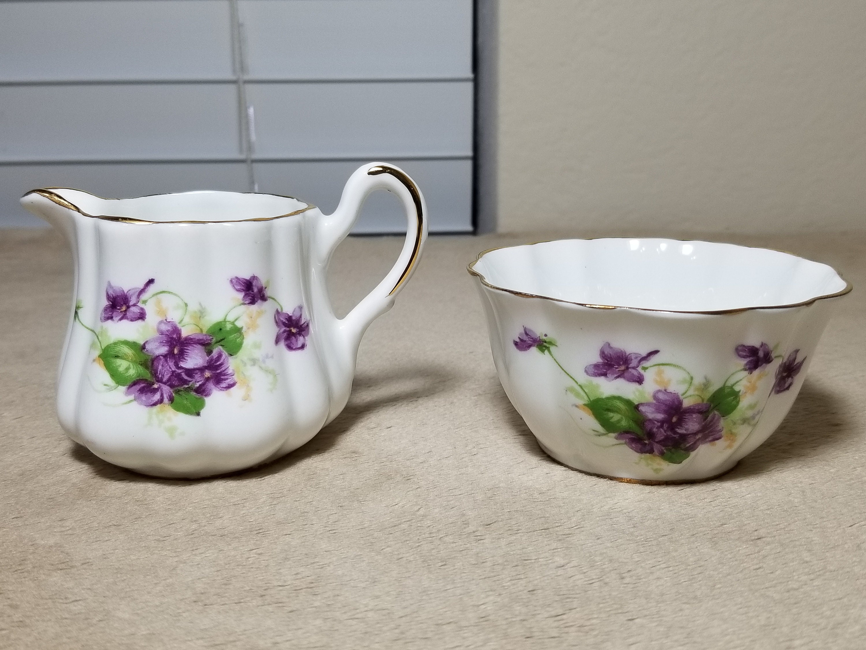 Set of 4 Vintage Creamer Sugar Bowl Royal Stuart Bowl Etsy