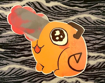 Kettensäge Hund Vinyl Sticker