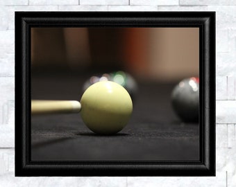 pool ball photo, pool ball decor, game room decor, game room art, cue ball print, pool art, pool print, pool ball art, pool ball print