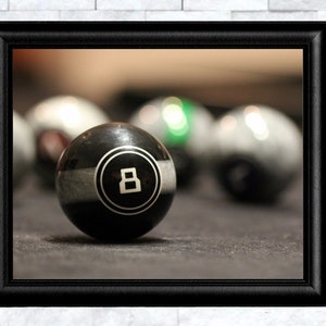 pool ball decor, game room decor, game room art, cue ball print, pool art, pool print, pool ball art, pool ball print, pool ball photo