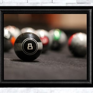game room art, cue ball print, pool art, pool print, pool ball art, pool ball print, pool ball photo, pool ball decor, game room decor