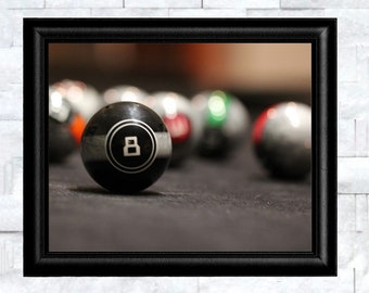 game room art, cue ball print, pool art, pool print, pool ball art, pool ball print, pool ball photo, pool ball decor, game room decor