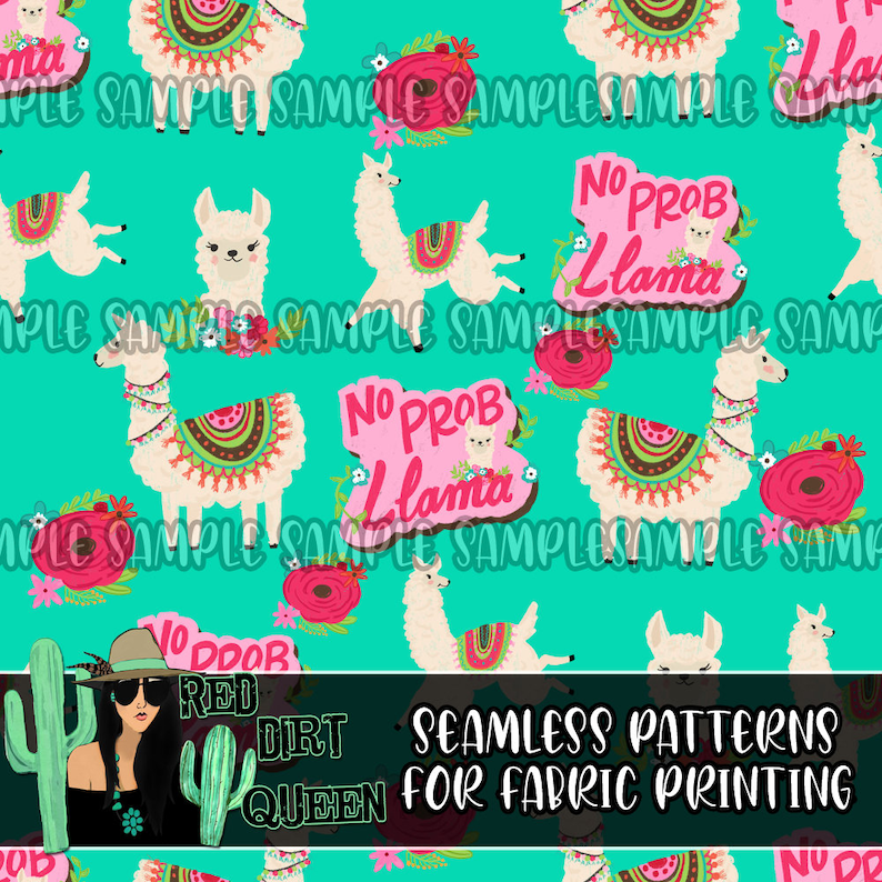 Seamless Pattern No Prob Llama