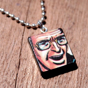 S is for Stan Lee: Scrabble Tile S Pendant with Stan Lee Comic Image, Fun Pop Culture Alphabet Jewellery!