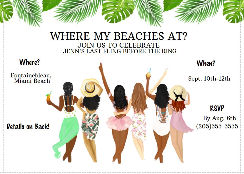 Bachelorette Invitations DIGITAL DOWNLOAD Bachelorette Beach Party