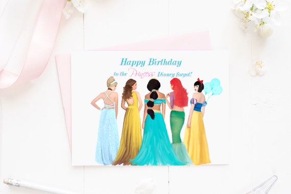 princess polly baby blue dress Disney Princess Inspired Birthday Card! Happy Birthday to the Princess  Disney Forgot! Disney Princess Fashion Illustration by Lexie