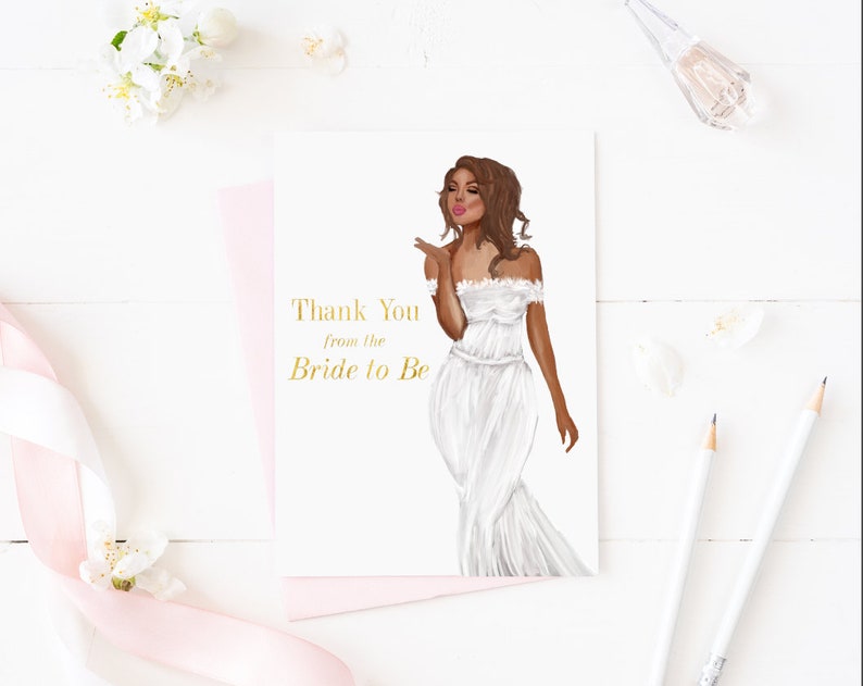 Bridal Shower Thank you Cards Thank You cards bridal shower card Thank You Note Bride Thank You Cards Bridal Shower Gift Bridal Shower