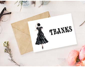 Wednesday Adams + Enid Thank You Cards - Digital Download - Wednesday Art