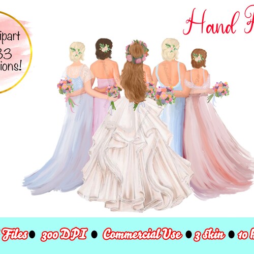 Bridal Clipart Premium Wedding Clipart Bridal Party Clipart - Etsy