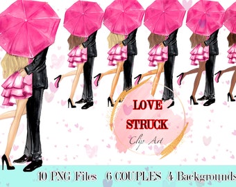 Love Couple Clip Art, Valentine Clip Art,  Valentine's Day, Engagement Clipart, Couple Clipart,  Love, Commercial Use, Valentine's clip art