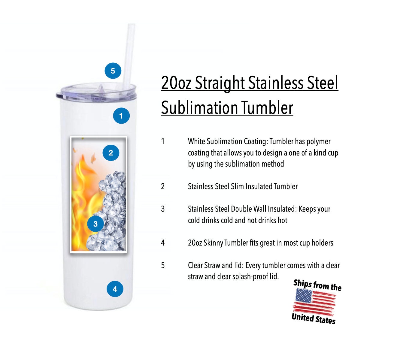 Bulk Order White Straight 20oz Sublimation Tumbler Blanks, Sublimation –  BSC Designs