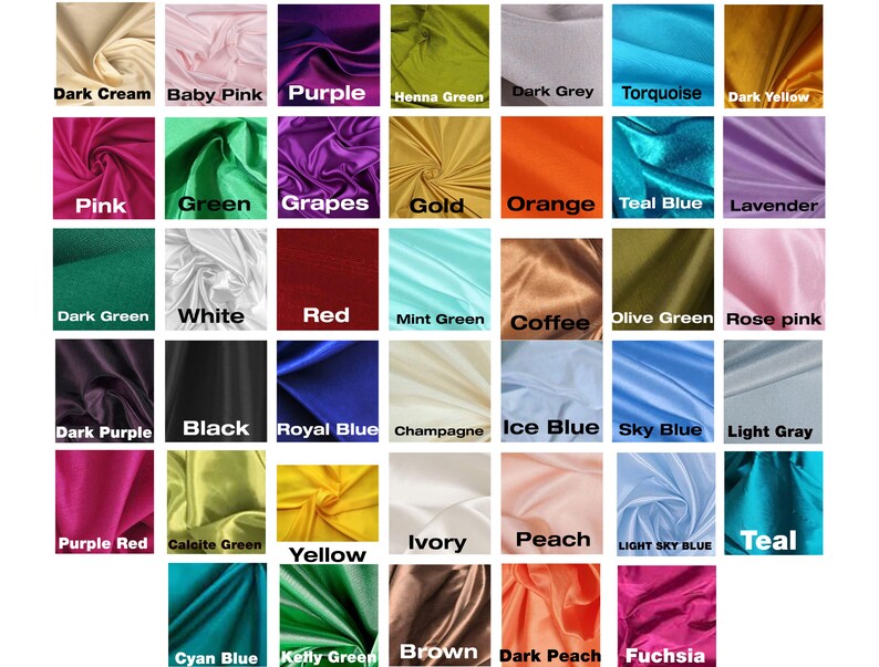 42 Colors Taffeta Fabricplain Silk Taffetawedding Dress Etsy