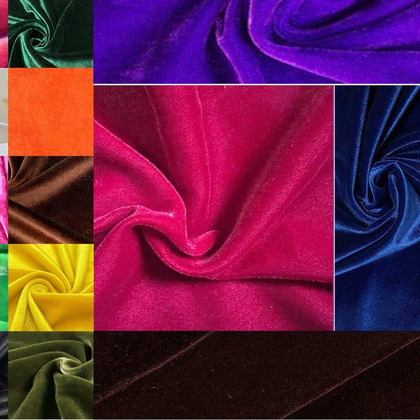 14 color Silk velvet Fabric, Dark and Light velvet Silk Fabric, velvet Silk Fabric, Fabric by the yard, Gown fabric, Velvet Plain Fabric