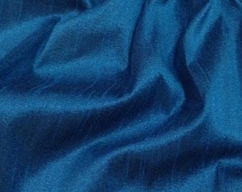 Dark Blue  Handloom Raw Silk Dupion Fabric, Faux Silk Fabric , Dupioni Silk Fabric Sold By the Yards For Bridal Dress