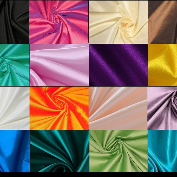 20 Color Silk Taffeta Fabric, Plain Taffeta Silk, Taffeta Silk Fabric, Light Taffeta Fabric, Silk Fabric by the yard, Taffeta Silk Fabric