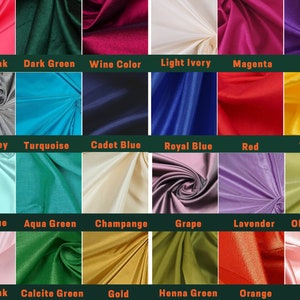 Può includere: Una cartella con 20 campioni di tessuto di diversi colori, tra cui rosa cerise, verde scuro, color vino, avorio chiaro, magenta, viola, grigio polvere, turchese, blu cadmio, blu reale, rosso, giallo, blu acquamarina, verde acquamarina, champagne, uva, lavanda, verde oliva, rosa tenue, verde calcareo, oro, verde henné, arancione e pesca.