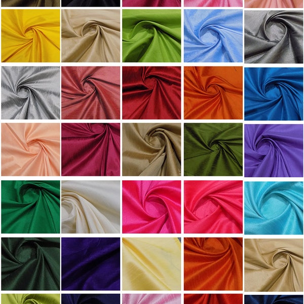 40 Colors Silk Dupioni Fabric- Raw Silk Dupioni Fabric For Bridal Dress- Handloom Dupioni Gown Fabric Sold By Yards