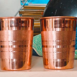 Ren kopparvattenkopp, 100 % koppardricksglas, handgjord kopparkopp, ayurvediskt vattenglas, traditionellt indiskt koppardryck.