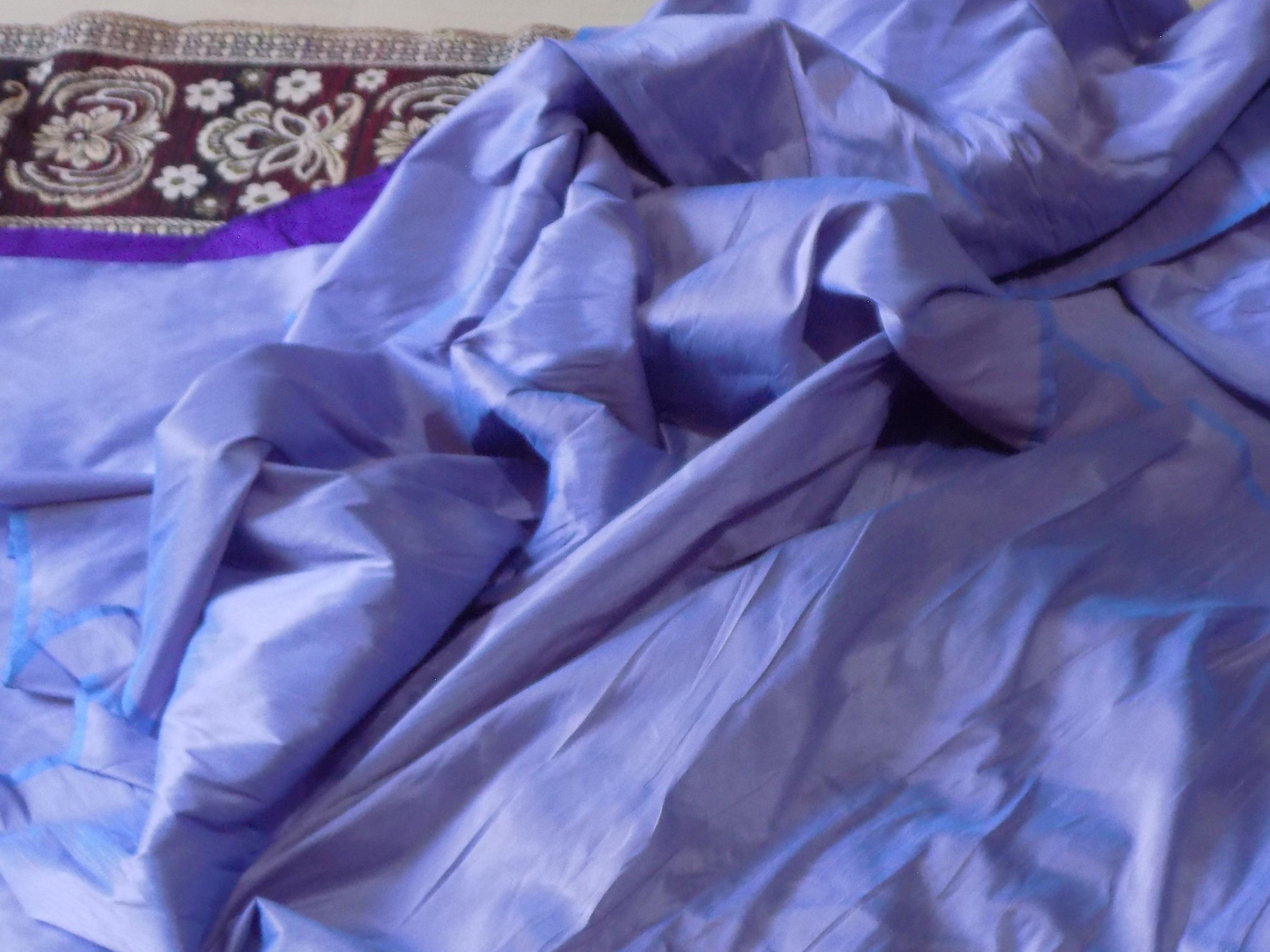 Light Gold Embrodiered Silk Dupioni