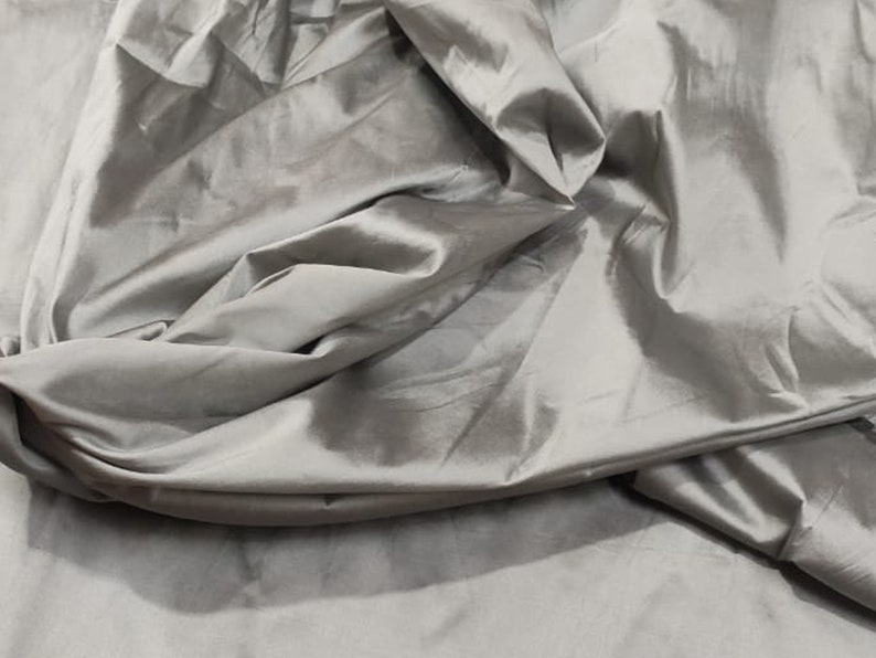 Gray White Sand Taffeta Silk Fabric main image 0