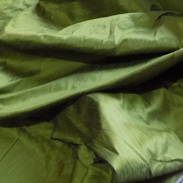 Midnight Green Dupioni Silk Fabric