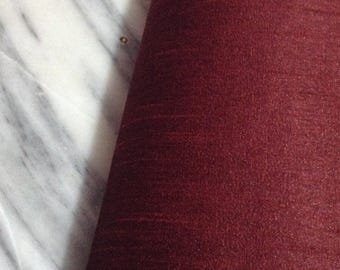Maroon Dupioni Raw silk fabric, Faux Silk Curation Dupioni Fabric, Gown Fabric, Dupioni silk by the Yard For Wedding Dresses