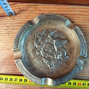 Vintage bronze ashtray - "Horses". Antique gift. Vintage ashtrays. Antique souvenir. Ashtrays.
