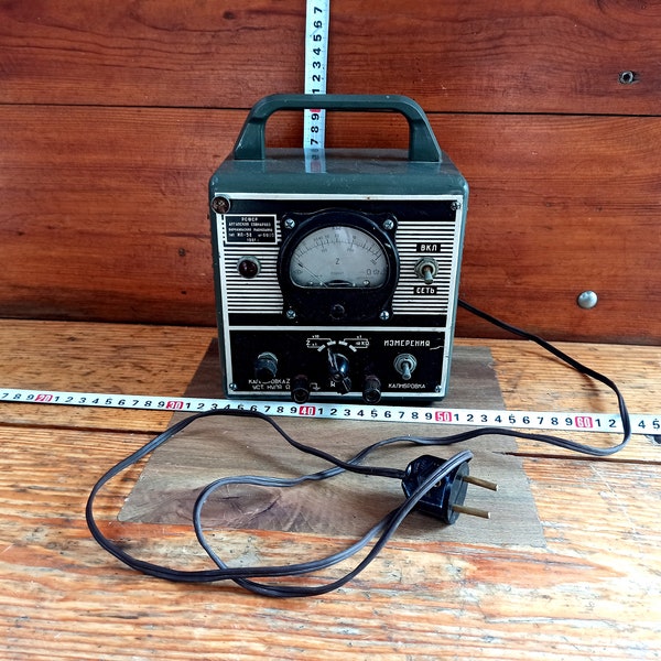 Vintage radio broadcasting device in a portable version - "IL-58" 1961. Army equipment and instruments from the Cold War.