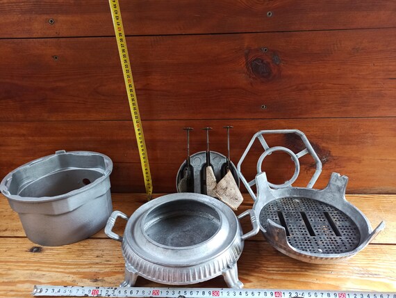 Old Primus Stove kerogaz on Three Burners for Cooking on an Open