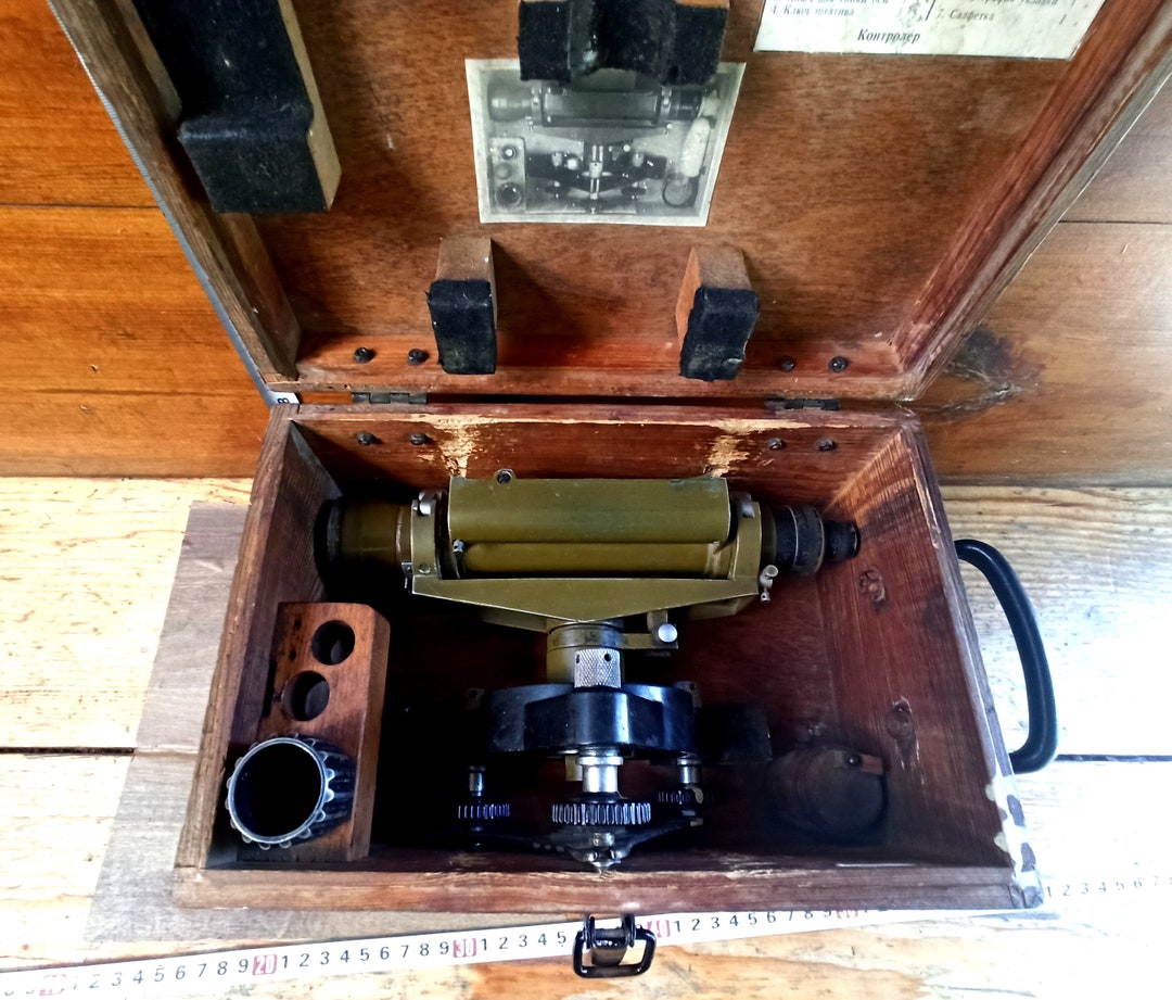 Vintage Geodetic Optical Instrument - Level 1953, in Original Wooden ...