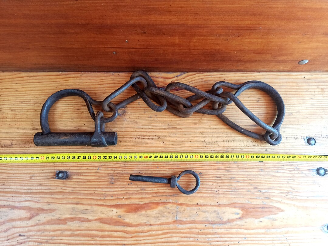 Antique Shackles With a Native Key. Leg Shackles