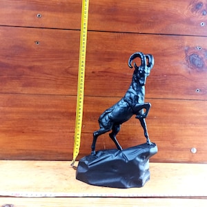Antique large figurine of a mountain goat. Goat statue. Goat. Antique figurines. Antique gift.
