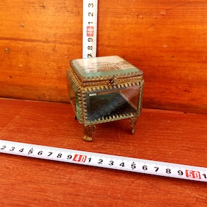 Vintage jewelry casket. casket for various small items - 19th century. casket for the ladies&#39; table. Antique caskets. Glass casket.
