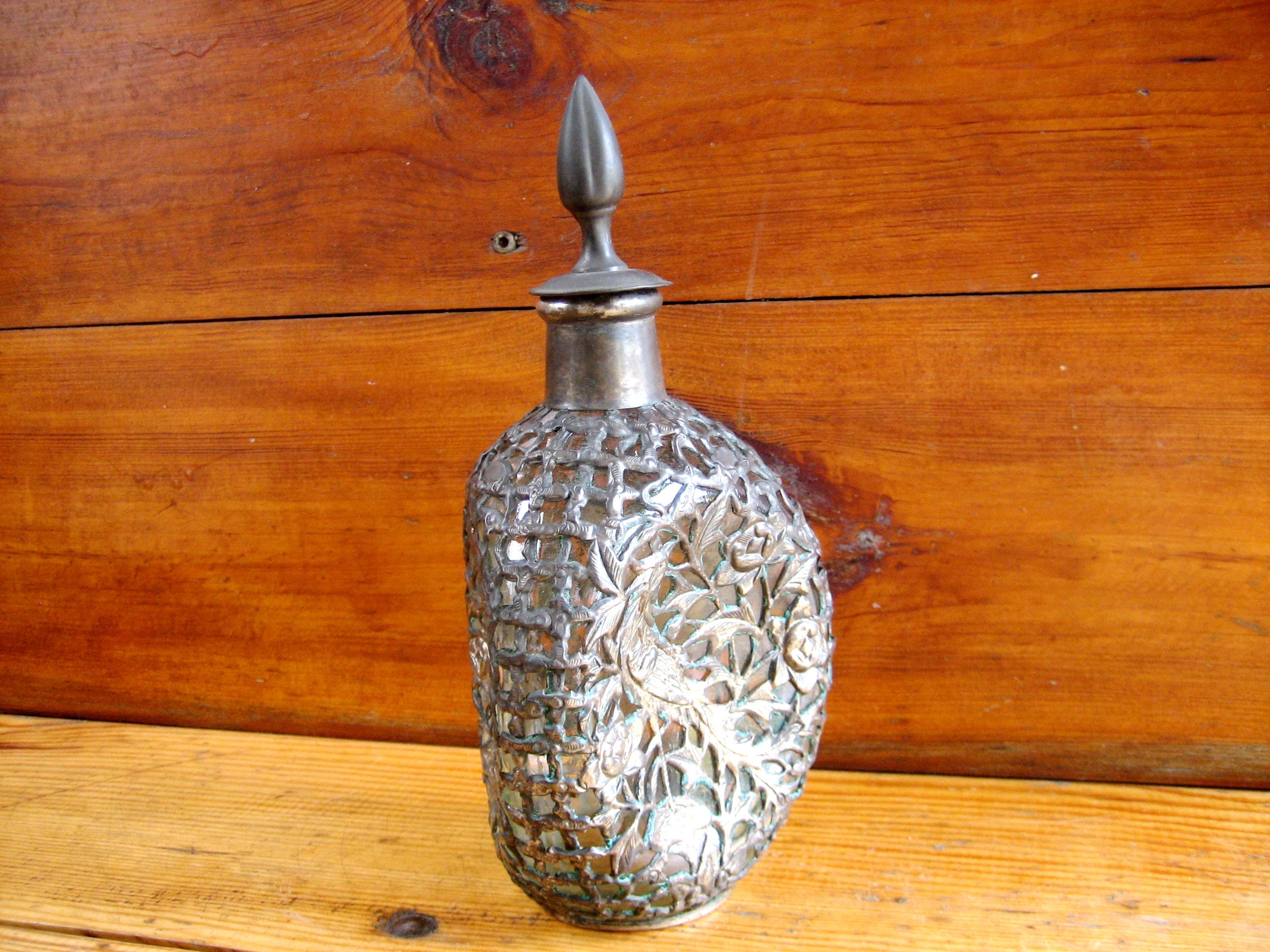 Antique oriental bottle decanter for alcohol covered with Etsy