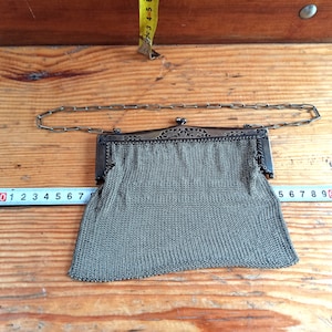 Vintage metal theatrical handbag of the beginning of the 20th century in the MODERN style. Historical artifact. antique gift