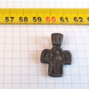 Antique Orthodox neck cross with a rare plot of the X-XIII centuries. Historical artifact. Antique gift.A Christmas gift.Jesus Christ