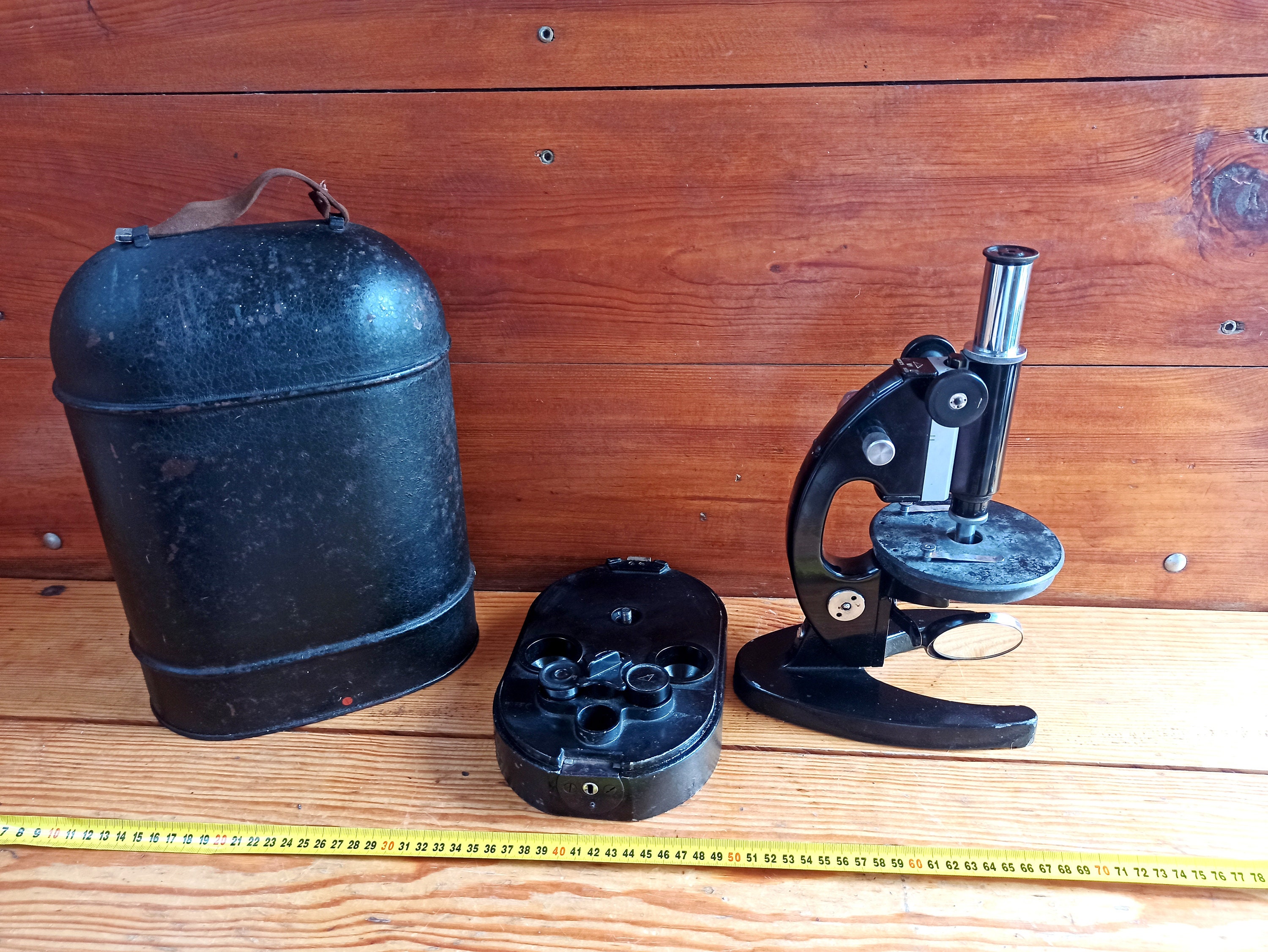 An Old Professional Microscope From 1952 in Its Own Box. Old Etsy