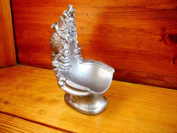 Antique collectible ashtray of the mid XX century from the USSR Cancer Antique metal ashtray from the USSR Ashtrays.