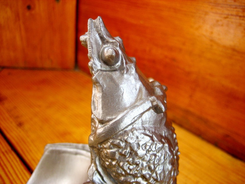 Antique collectible ashtray of the mid XX century from the USSR Cancer Antique metal ashtray from the USSR Ashtrays.