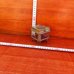 Vintage jewelry casket. casket for various small items - 19th century. casket for the ladies&#39; table. Antique caskets. Glass casket.
